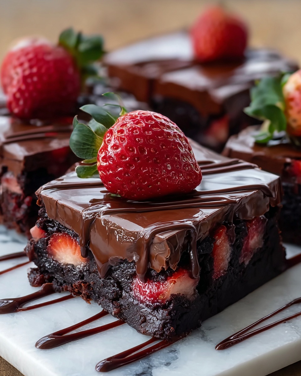 Chocolate Covered Strawberry Brownies Recipe - Recipe Image