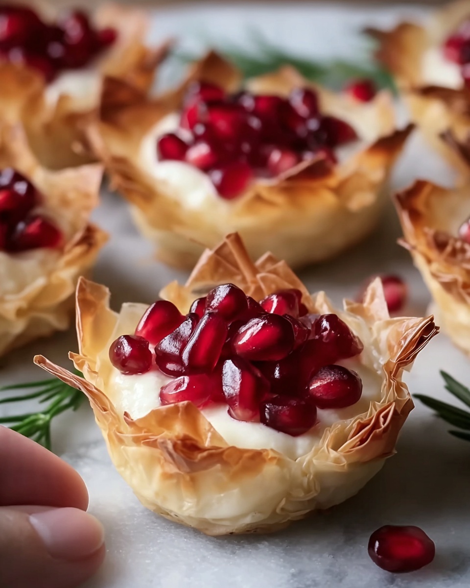 Pomegranate and Goat Cheese Phyllo Bites Recipe - Recipe Image