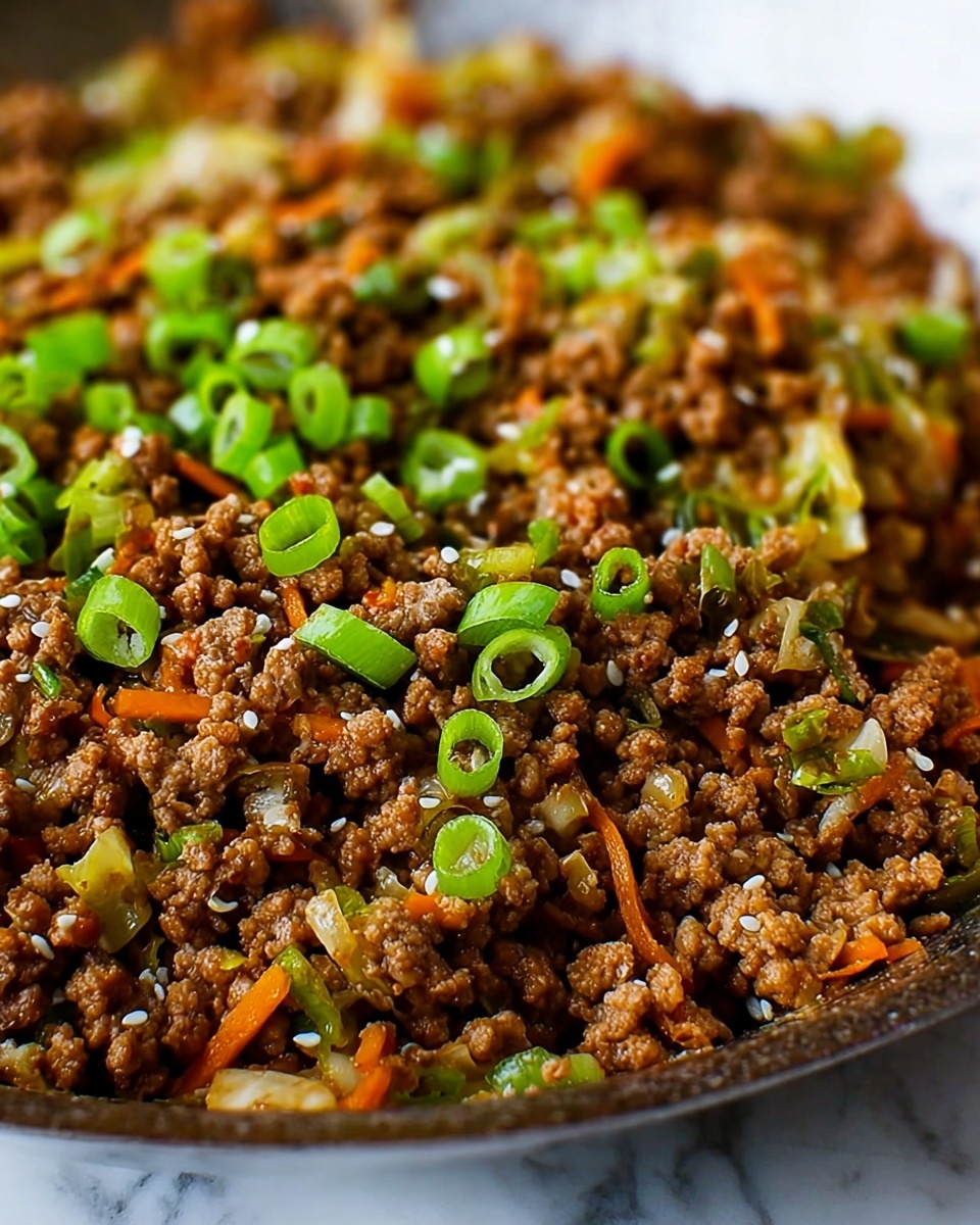 Healthy Chinese Ground Beef & Cabbage Stir Fry Recipe - Recipe Image