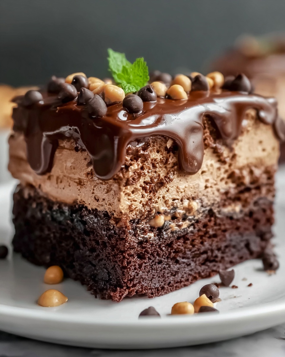 Chocolate Peanut Butter Poke Cake Recipe - Recipe Image