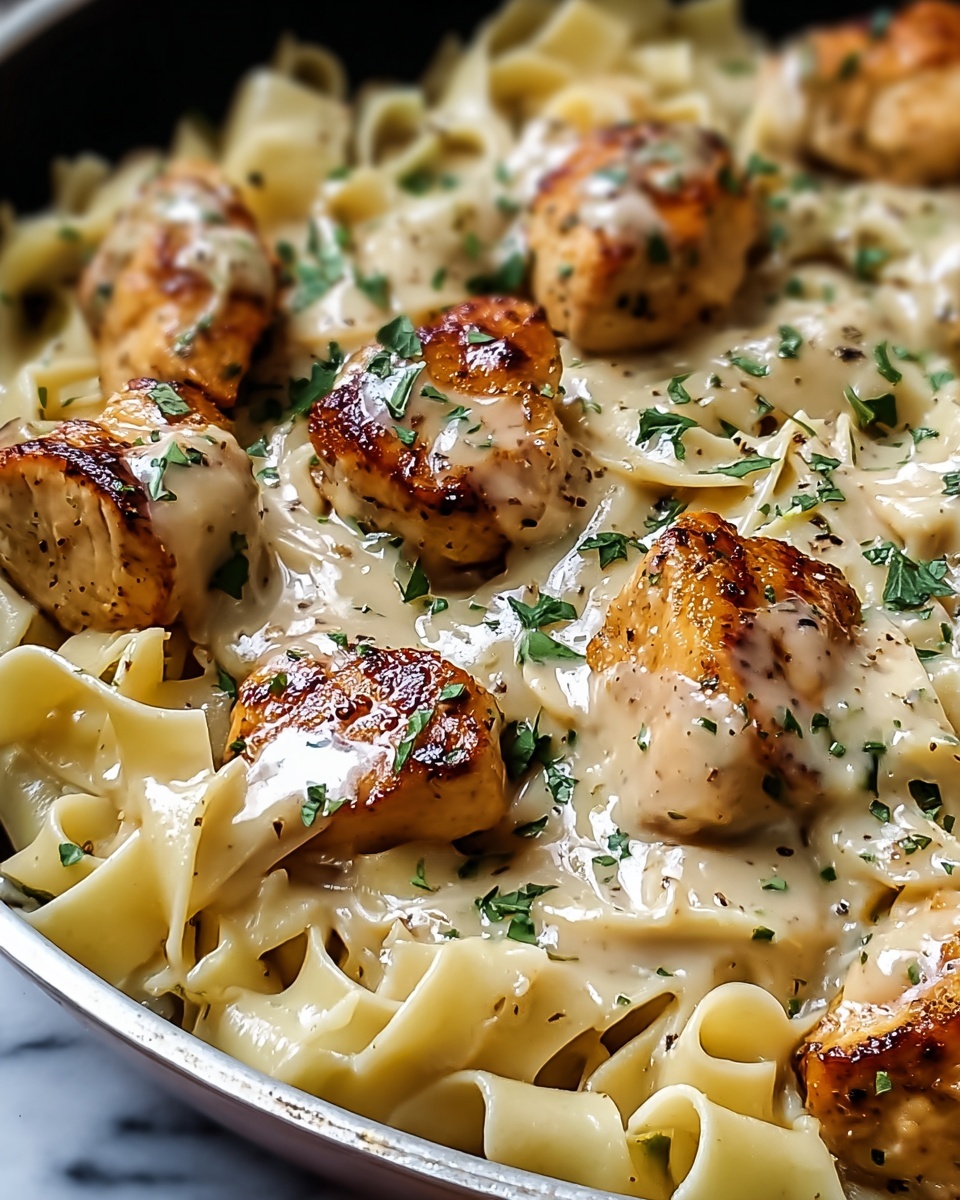 Creamy Chicken with Buttered Egg Noodles Recipe - Recipe Image
