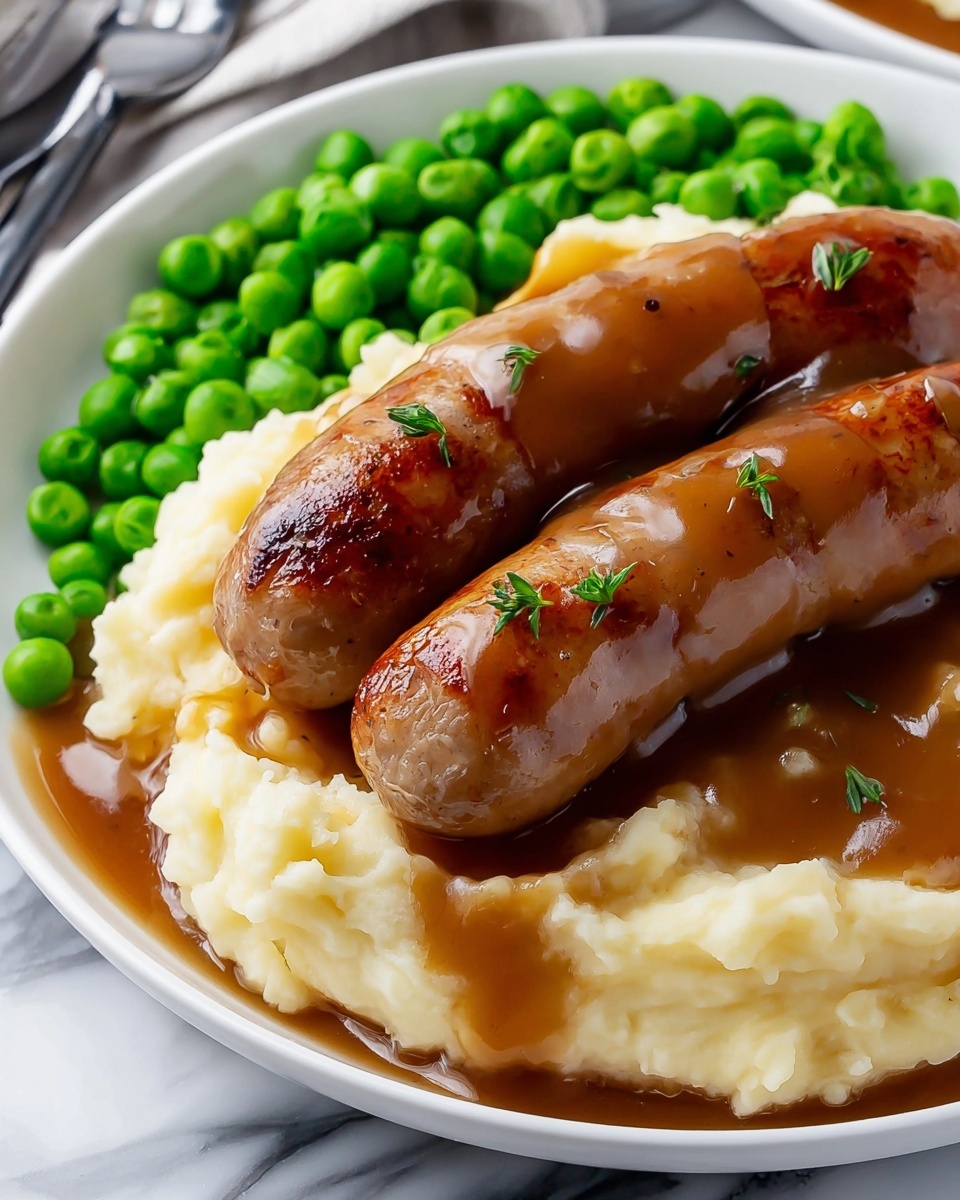 Bangers and Mash with Onion Gravy Recipe - Recipe Image
