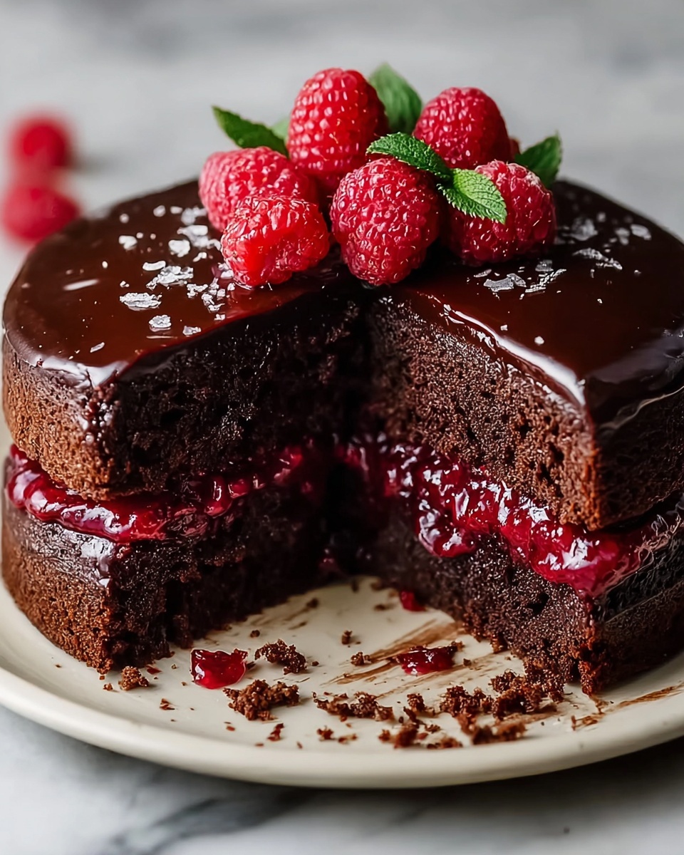 Decadent Chocolate Cake with Fresh Raspberry Bliss Recipe - Recipe Image