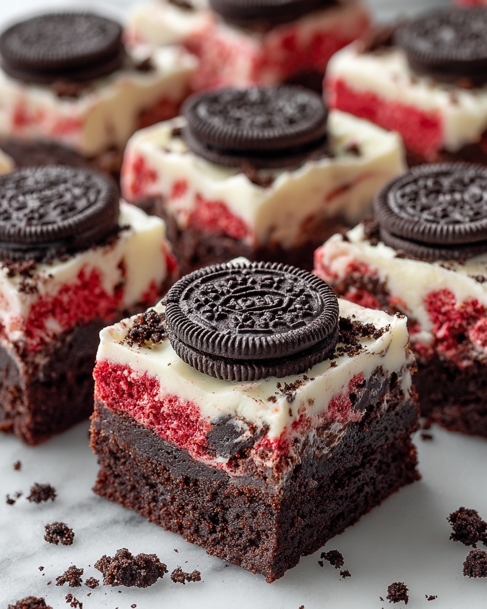 Cookies & Cream Red Velvet Brownies Recipe - Recipe Image