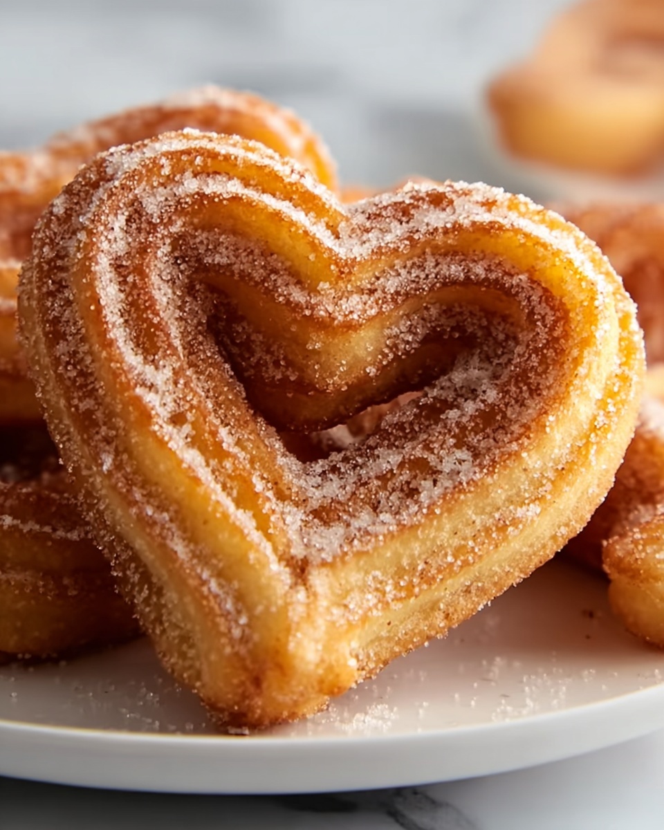 Heart-Shaped Churros with Cinnamon Sugar and Chocolate Dipping Sauce Recipe - Recipe Image