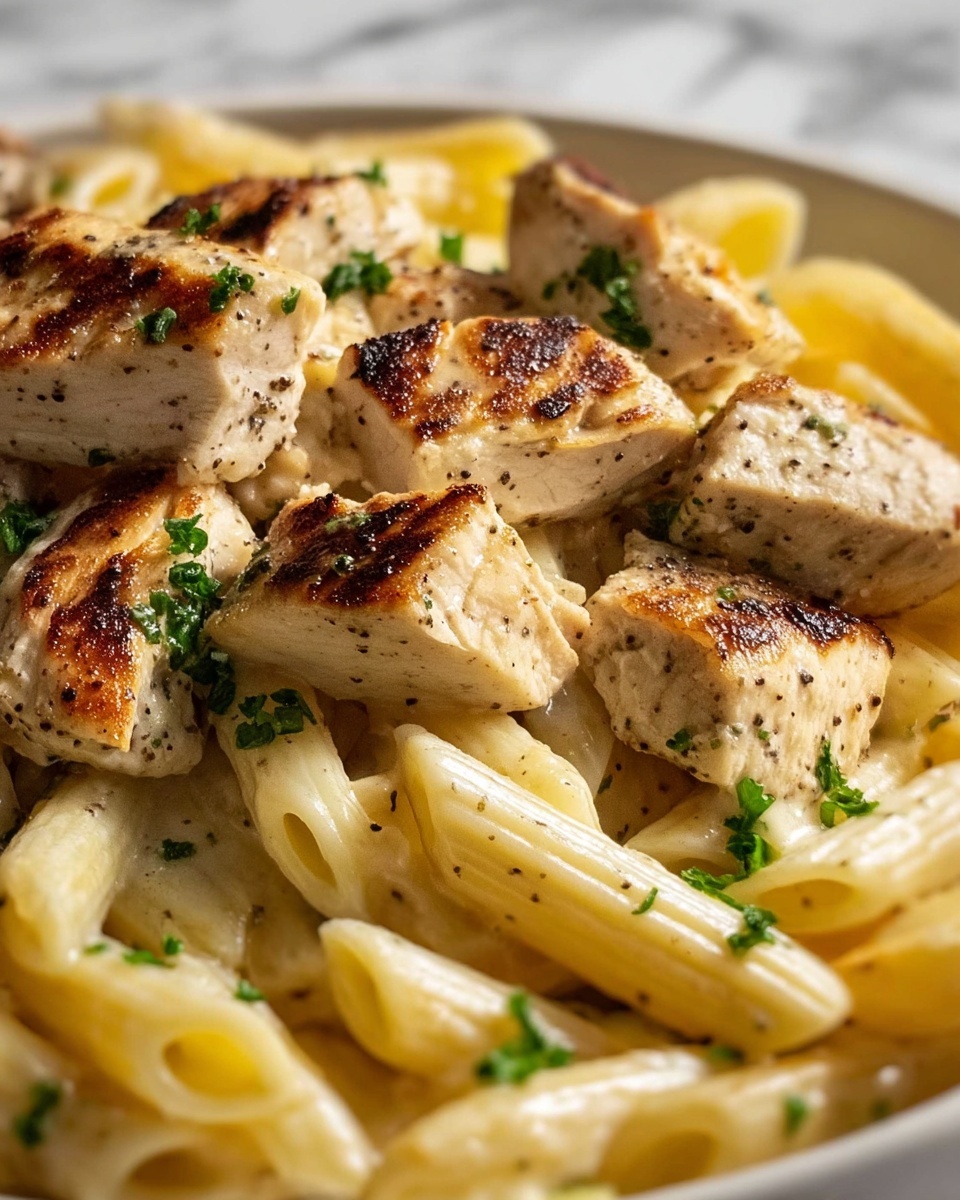 Creamy Garlic Chicken & Penne Recipe - Recipe Image