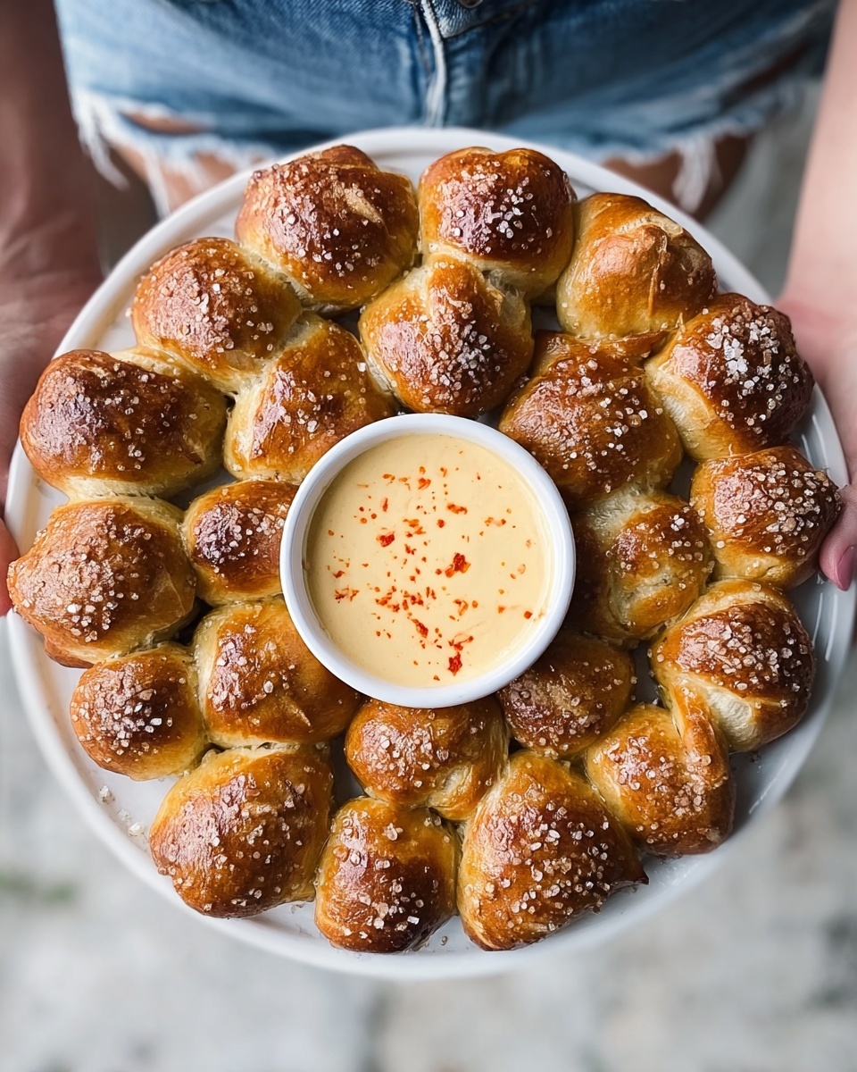 Soft Pretzel Bites with Vegan Cheese Sauce Recipe - Recipe Image