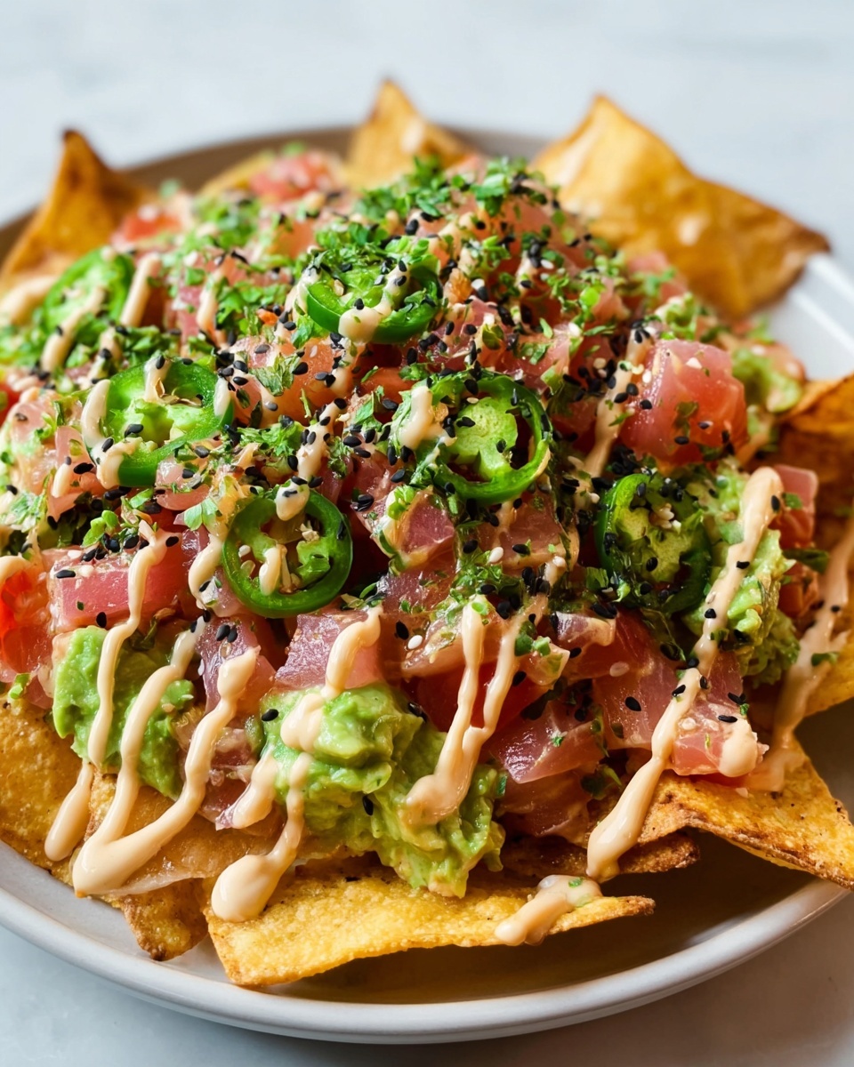 Poke Nachos with Spicy Tuna Recipe - Recipe Image