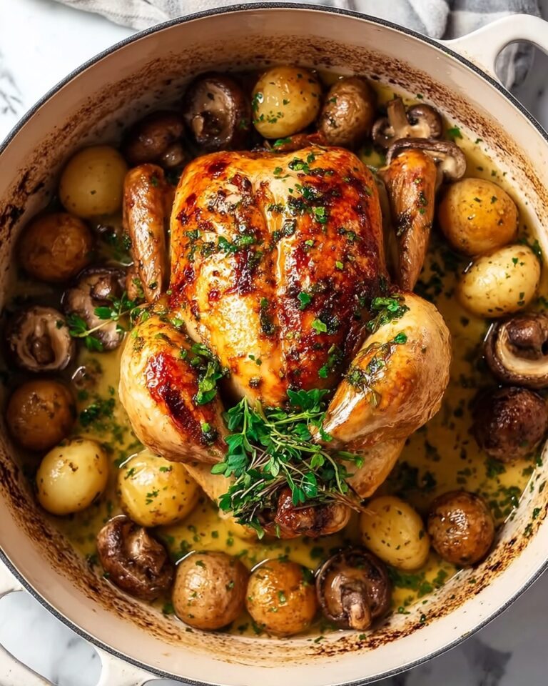 Creamy Lemon and Herb Pot Roasted Chicken Recipe
