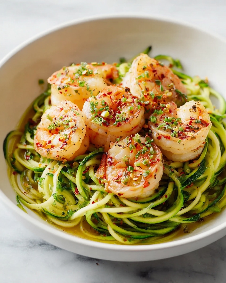 Garlic Butter Shrimp with Zucchini Noodles Recipe - Recipe Image