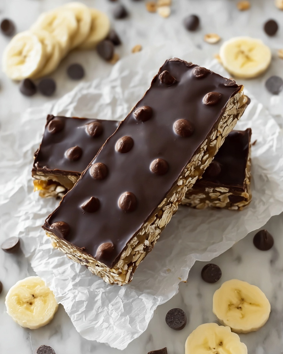 Dark Chocolate Greek Yogurt Banana Snack Bars Recipe - Recipe Image