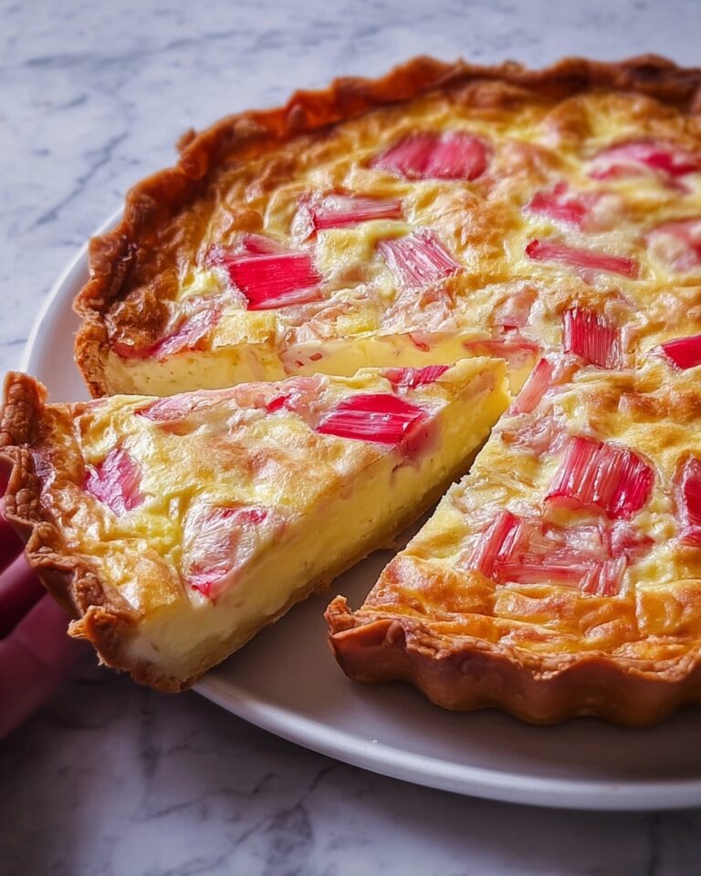 Crustless Rhubarb Custard Pie Recipe
