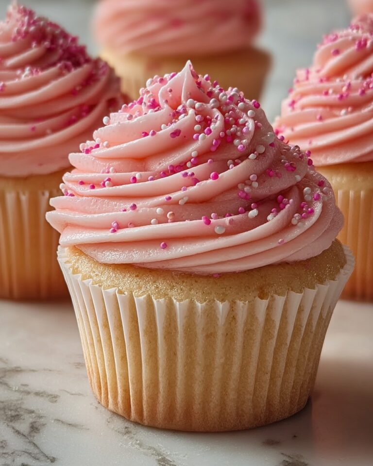 Pink Velvet Cupcakes with Vanilla Buttercream Frosting Recipe