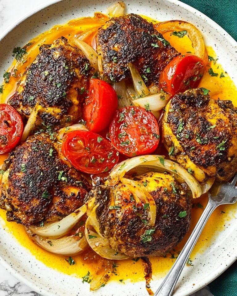 Spicy Vinegar Chicken over Tomatoes Recipe