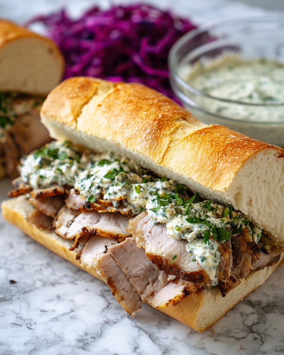 Porchetta Sandwiches with Garlic Herb Mayo Recipe - Recipe Image