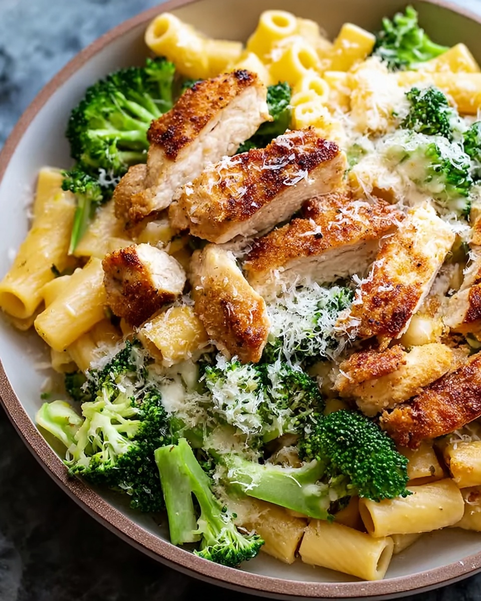 Parmesan Chicken Florentine and Broccoli Pasta Recipe - Recipe Image