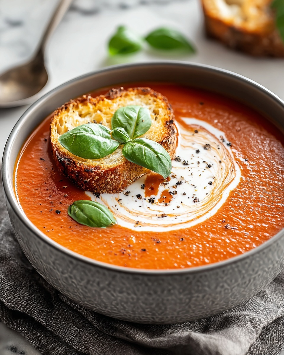 Creamy Tomato Basil Soup Recipe - Recipe Image