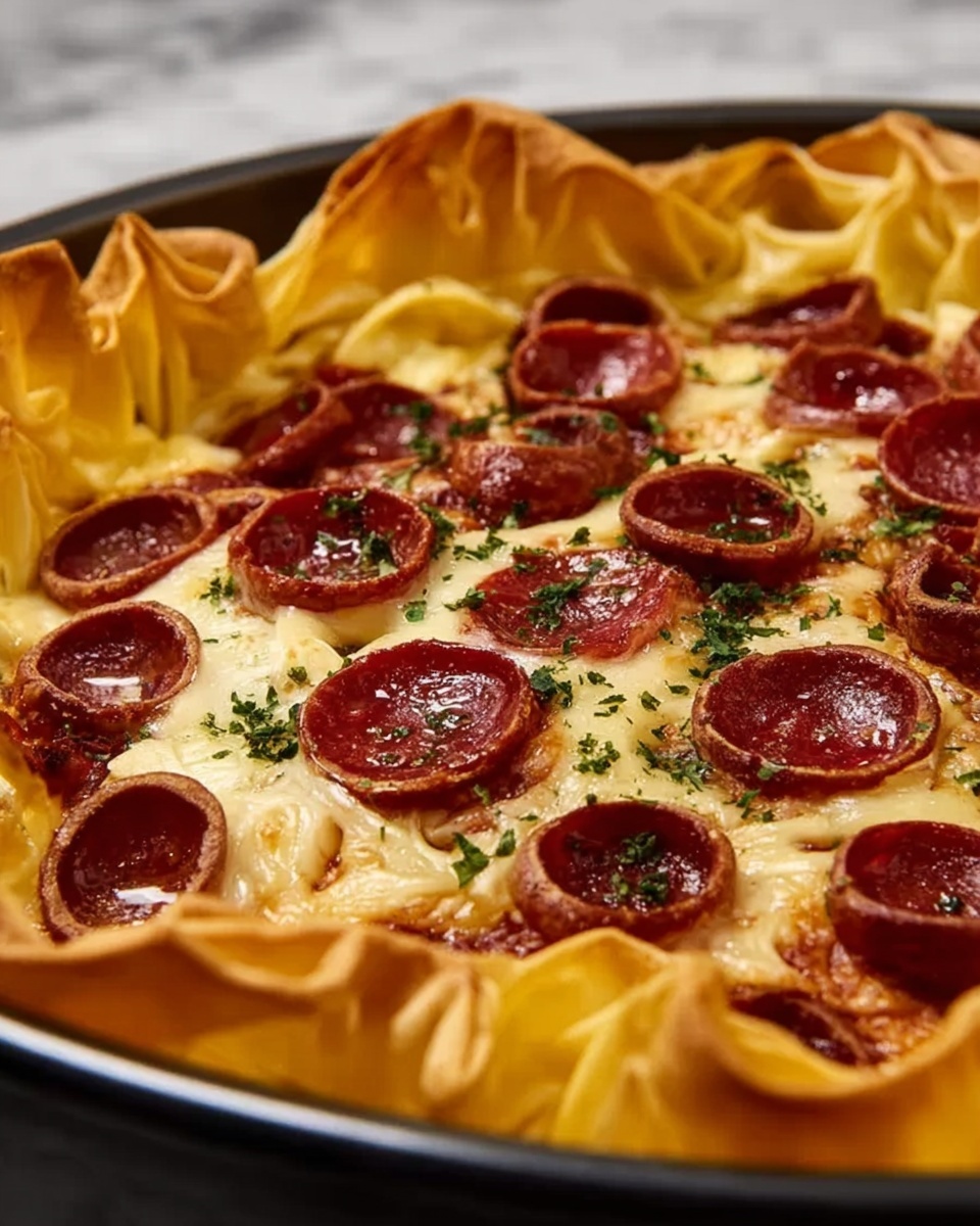Cheese Tortellini Pepperoni Pizza Casserole Recipe - Recipe Image