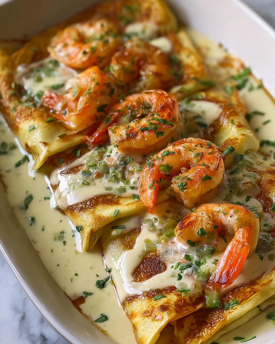 Roasted Shrimp Enchiladas with Jalapeño Cream Sauce Recipe - Recipe Image