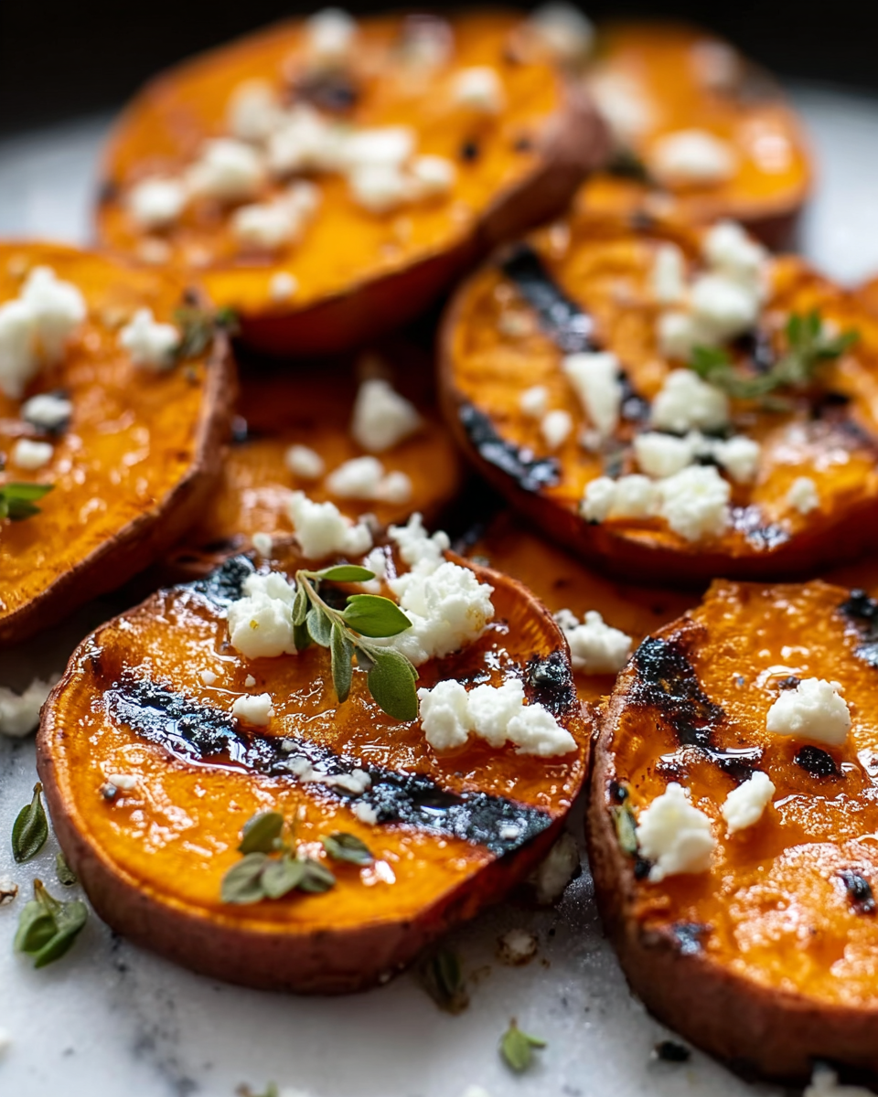 Roasted Sweet Potato Rounds with Honey and Feta Recipe - Recipe Image