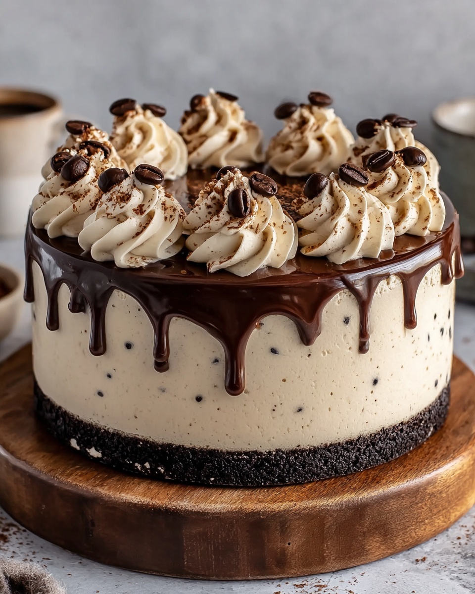 Coffee Ice Cream Cake with Hot Fudge and Chocolate Shavings Recipe - Recipe Image