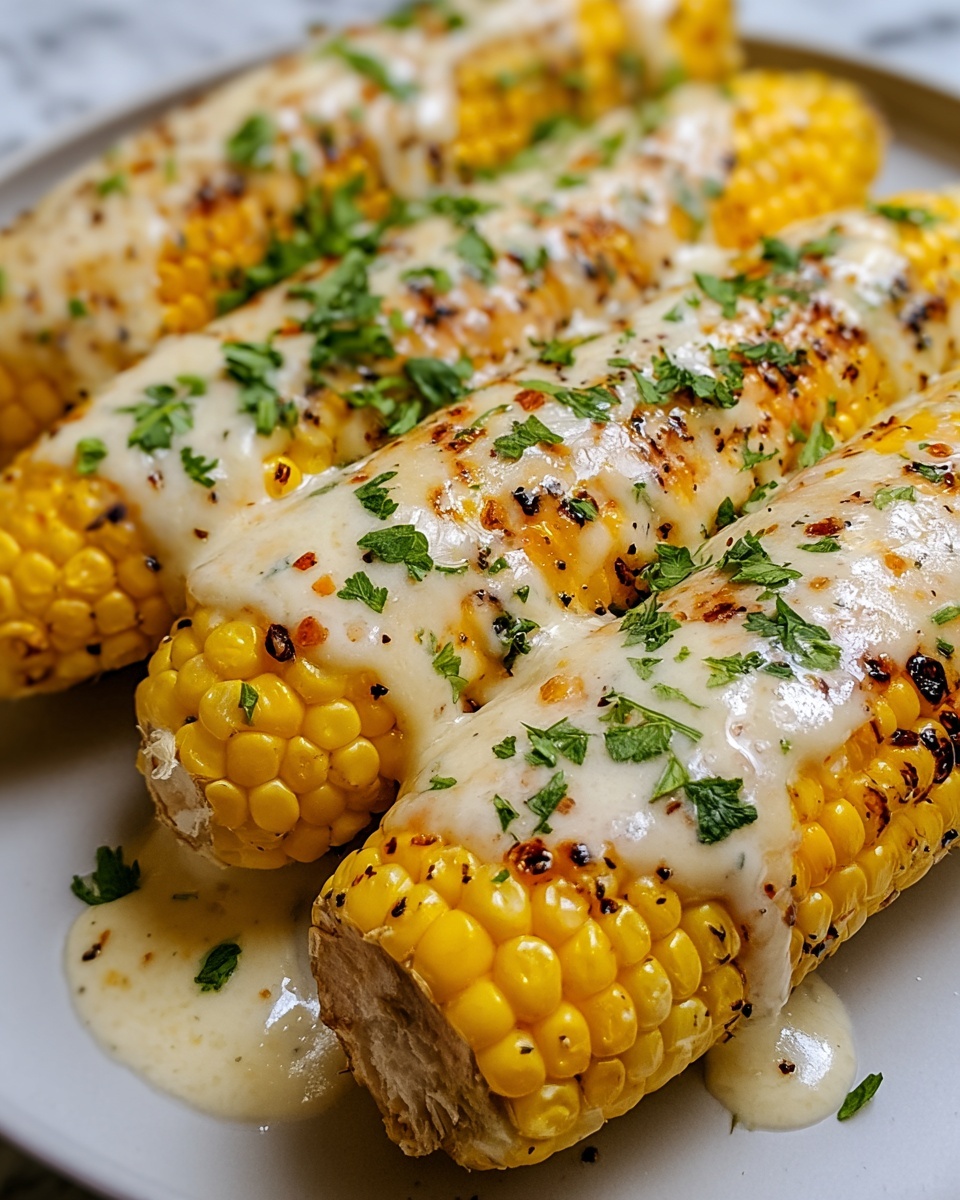 Cheesy Garlic Butter Corn on the Cob Recipe - Recipe Image