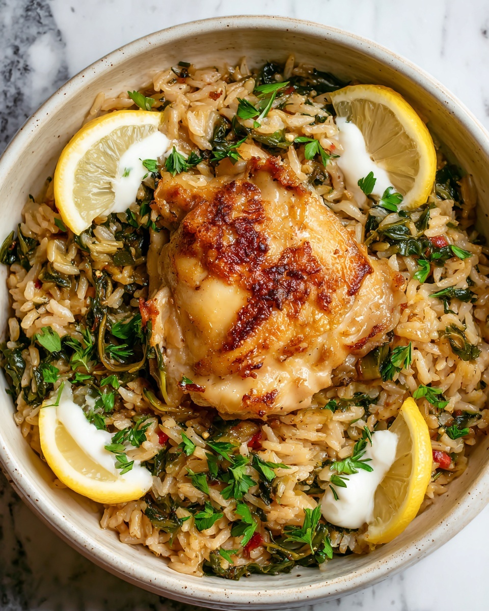 Air Fryer Greek Lemon Chicken and Rice Bake Recipe - Recipe Image