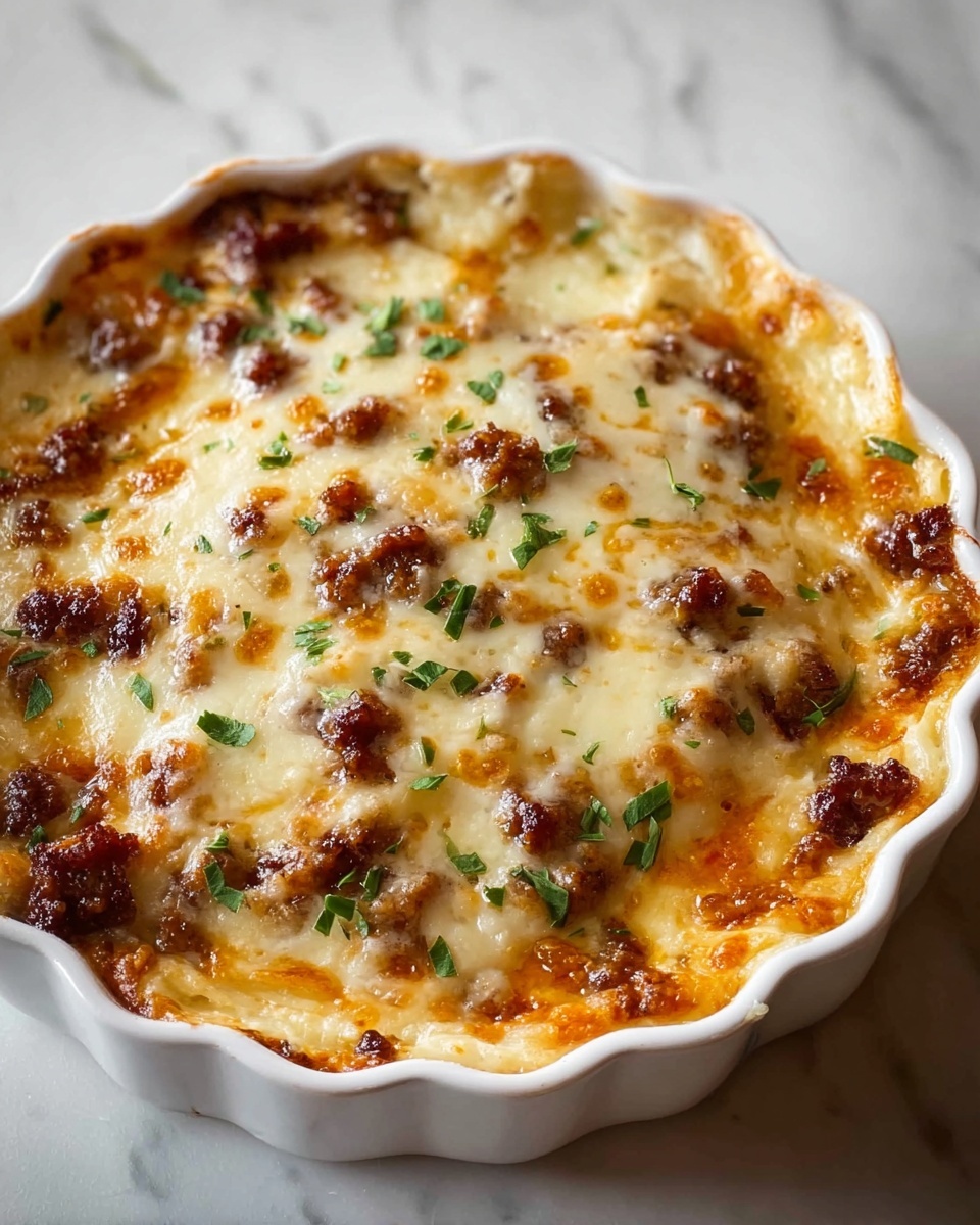 Sausage, Egg, and Cream Cheese Hashbrown Casserole Recipe - Recipe Image