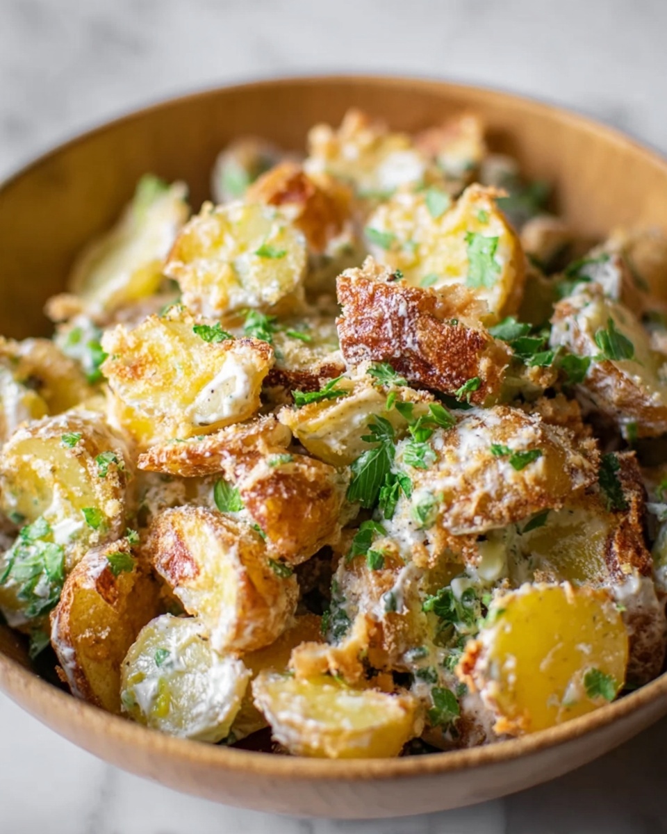 Crispy Smashed Potato Salad Recipe - Recipe Image