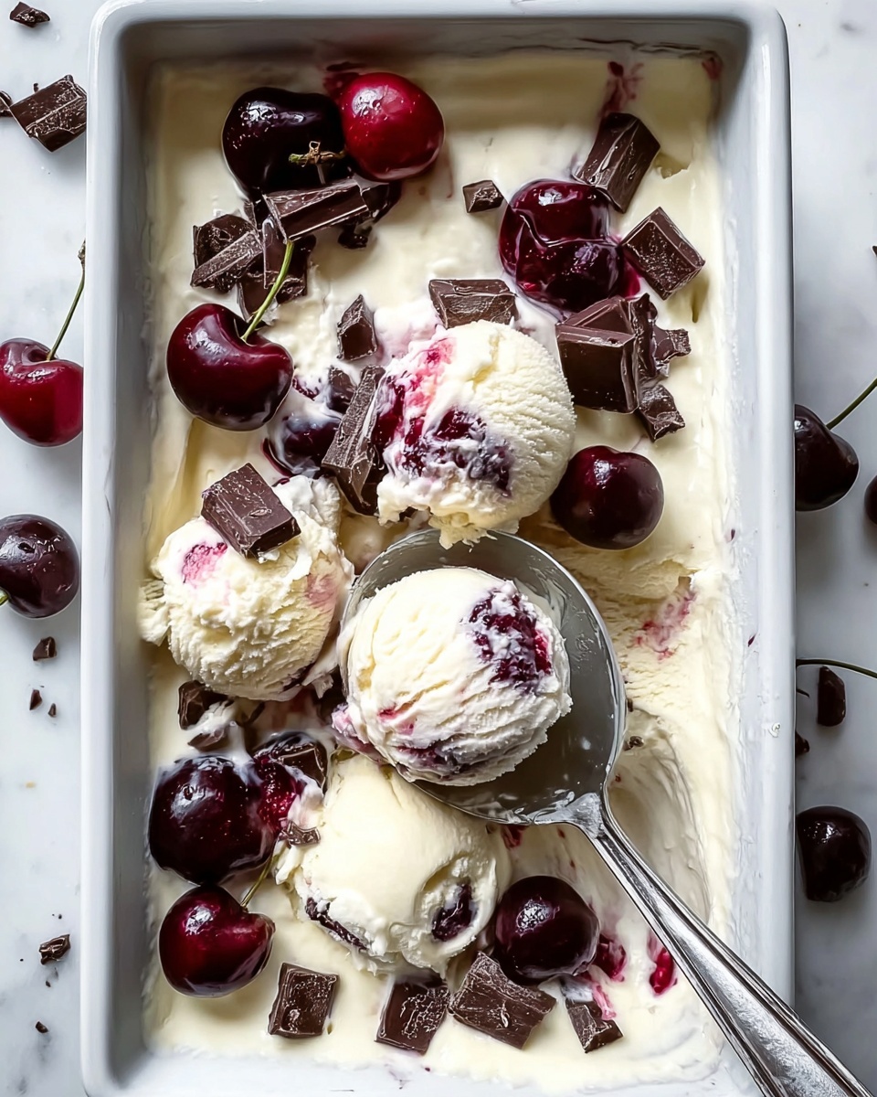 No-Churn Chocolate Cherry Ice Cream Recipe - Recipe Image