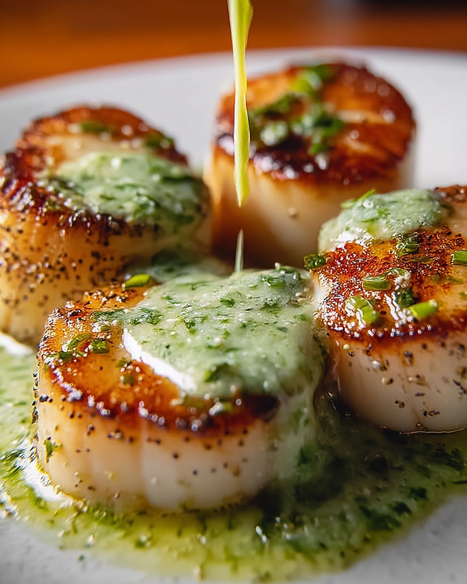 Sizzling Scallops with Zesty Lime Cilantro Sauce Recipe - Recipe Image