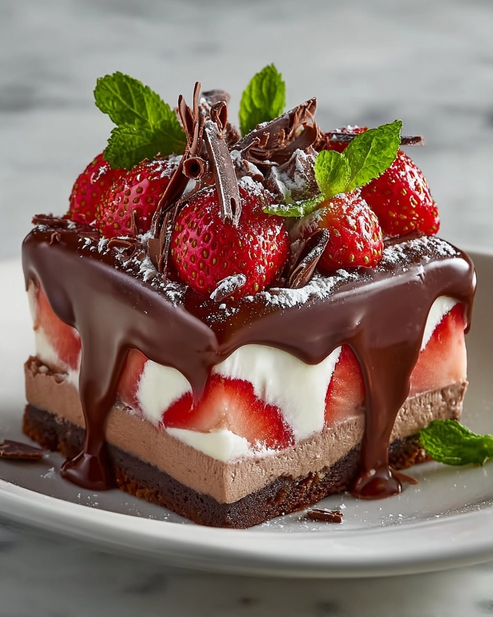 Decadent Strawberry Chocolate Fantasy Ice Cream Cake Recipe - Recipe Image