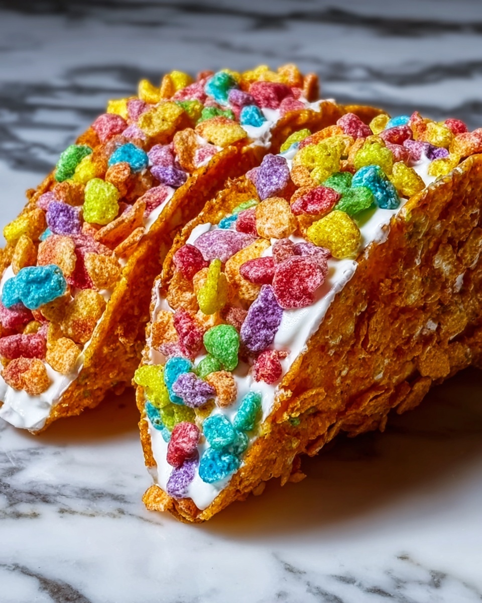 Fruity Pebbles Cheesecake Tacos: Crunchy Treat Recipe - Recipe Image