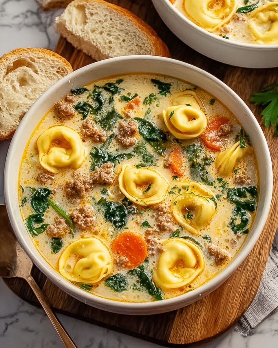Spicy Beef Sausage and Tortellini Soup Recipe - Recipe Image