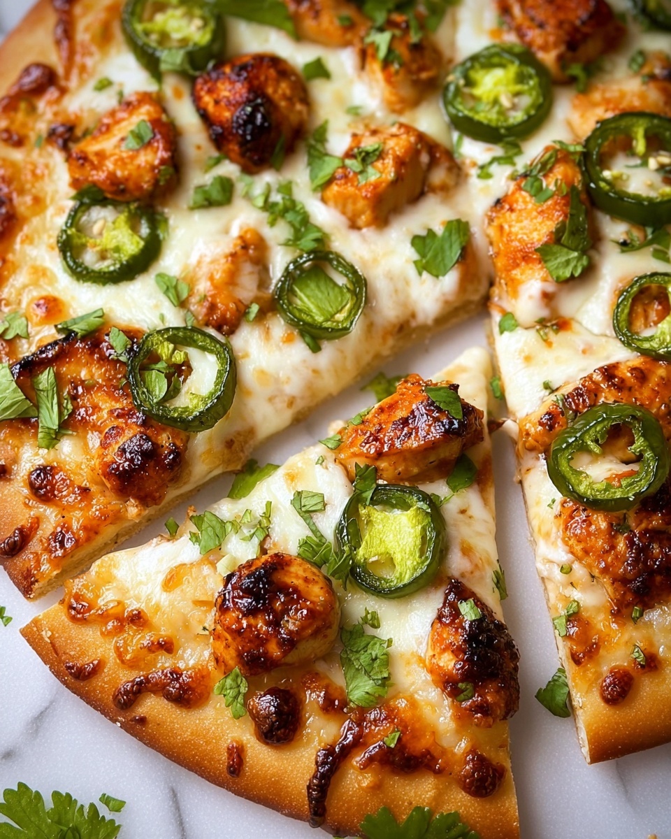 Spicy Chicken and Pickled Jalapeno Pizza Recipe - Recipe Image