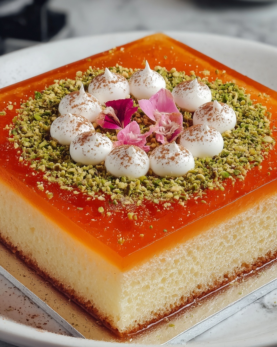 Semolina Cake With Cream (Basbousa) Recipe - Recipe Image