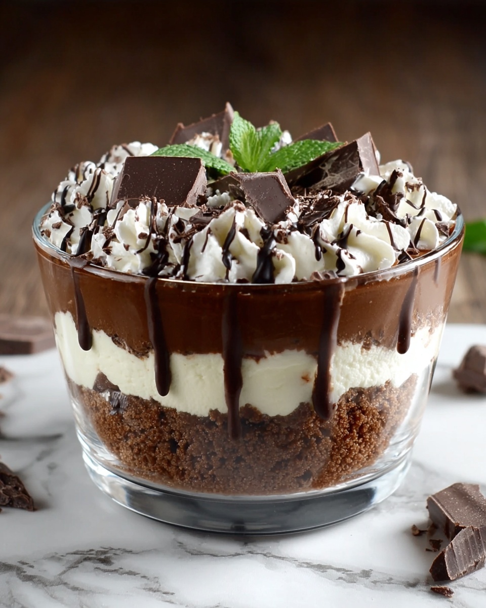 Chocolate Cheesecake Trifle with Chocolate Drizzle Recipe - Recipe Image