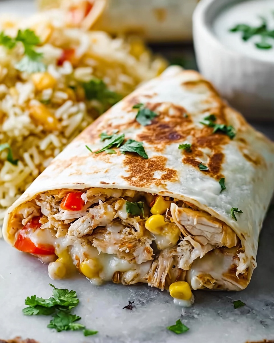 Smothered Green Chile Chicken Burritos Recipe - Recipe Image