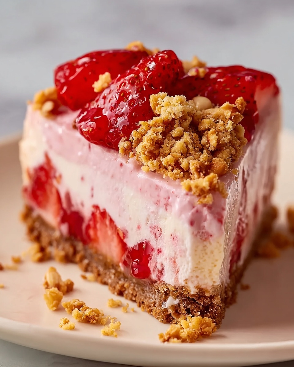 Strawberry Crunch Cheesecake Recipe - Recipe Image