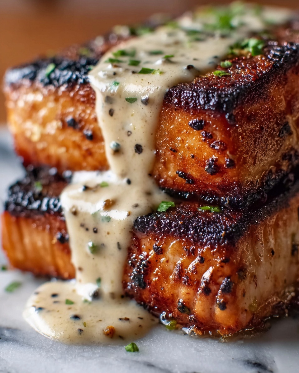 Blackened Salmon with Creamy Dijon Sauce Recipe - Recipe Image