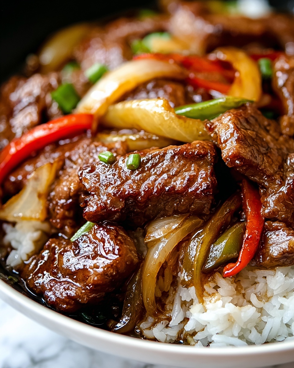 Sizzling Chinese Pepper Steak with Onions Recipe - Recipe Image