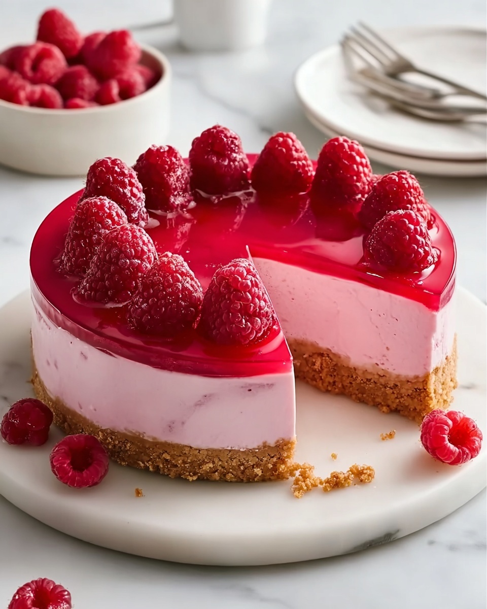 Easy Baked Raspberry Cheesecake Recipe - Recipe Image