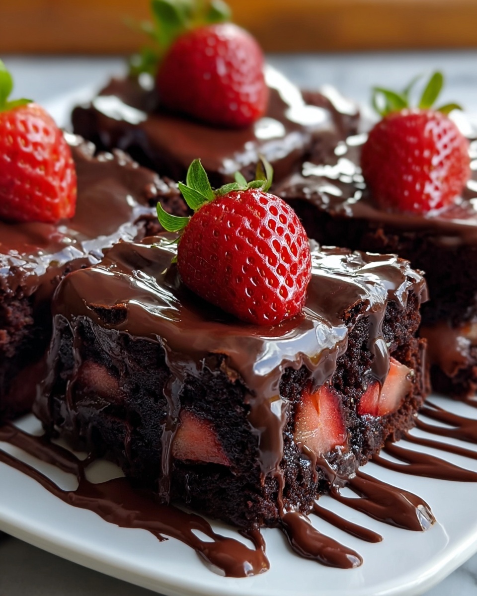 Chocolate Covered Strawberry Brownies Recipe - Recipe Image