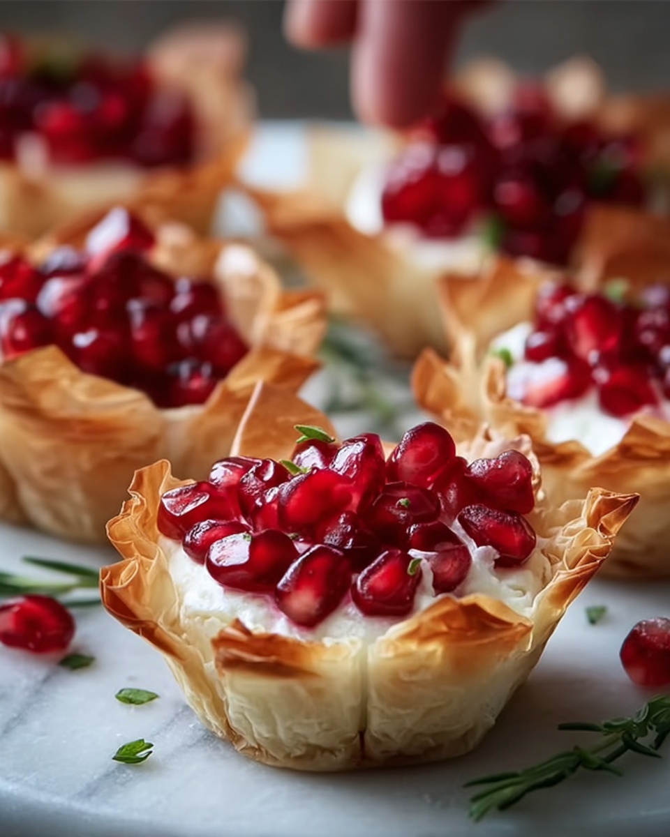 Pomegranate and Goat Cheese Phyllo Bites Recipe - Recipe Image
