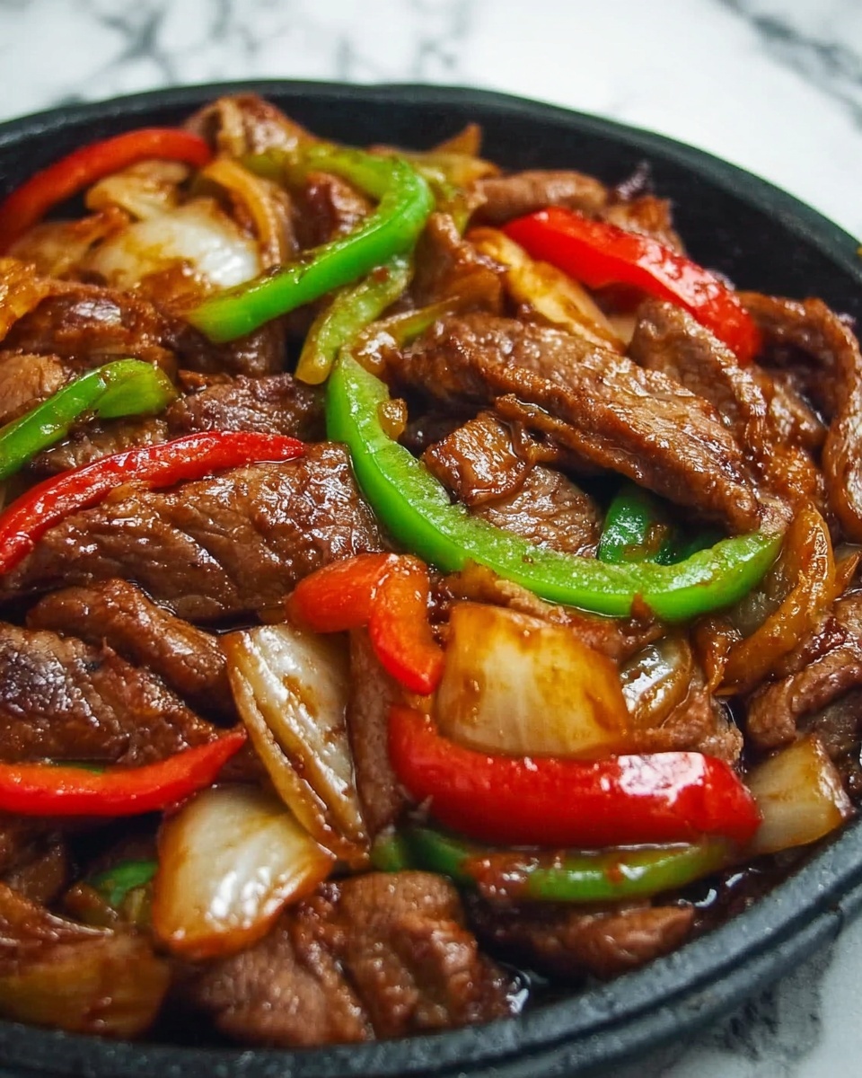 Sizzling Chinese Pepper Steak with Onions Recipe - Recipe Image