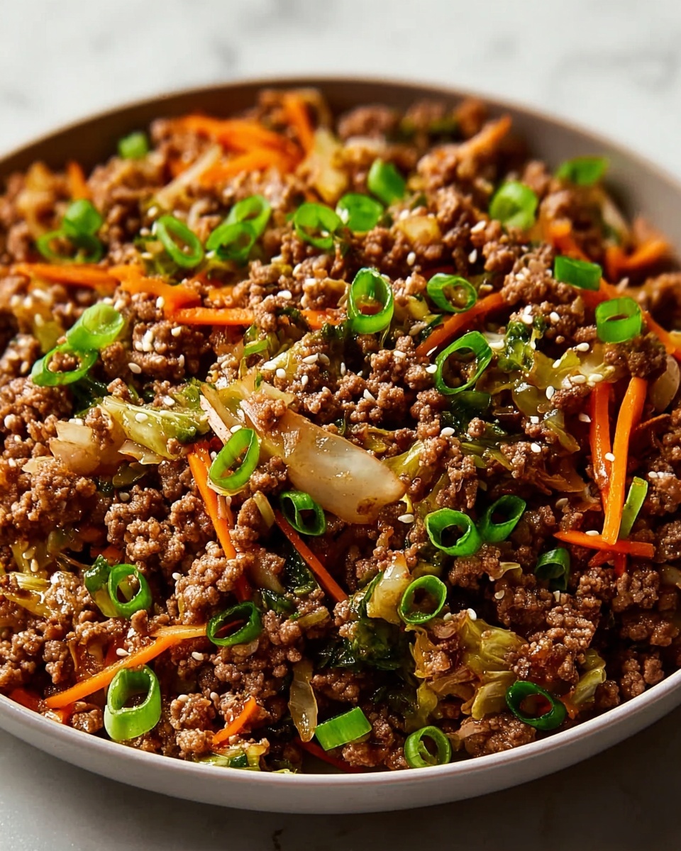 Healthy Chinese Ground Beef & Cabbage Stir Fry Recipe - Recipe Image
