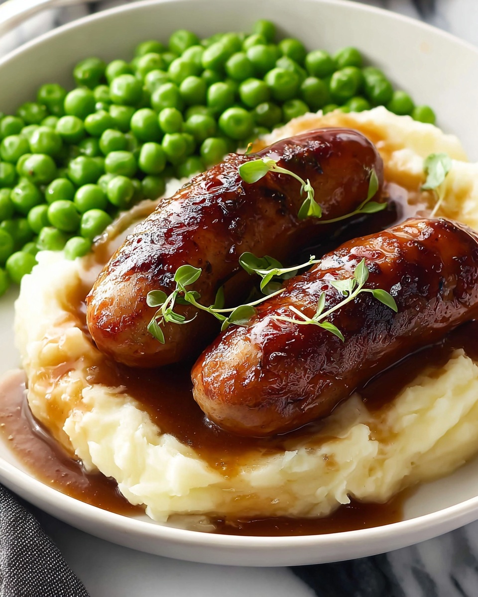 Bangers and Mash with Onion Gravy Recipe - Recipe Image