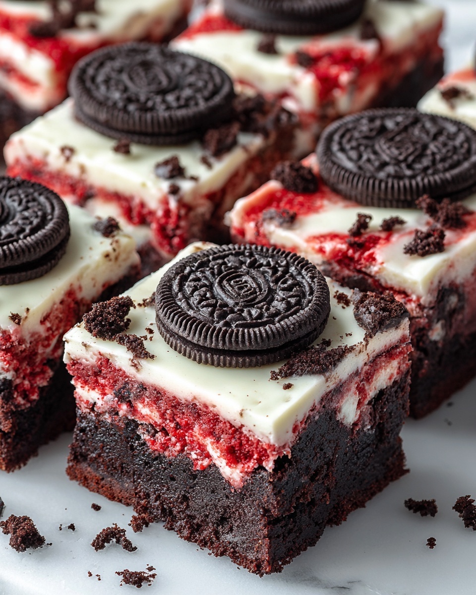 Cookies & Cream Red Velvet Brownies Recipe - Recipe Image