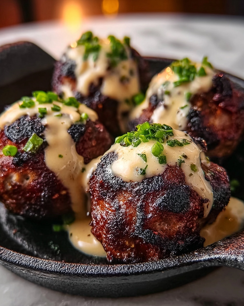 Juicy Korean-Style BBQ Meatballs with Spicy Mayo Sauce Recipe - Recipe Image