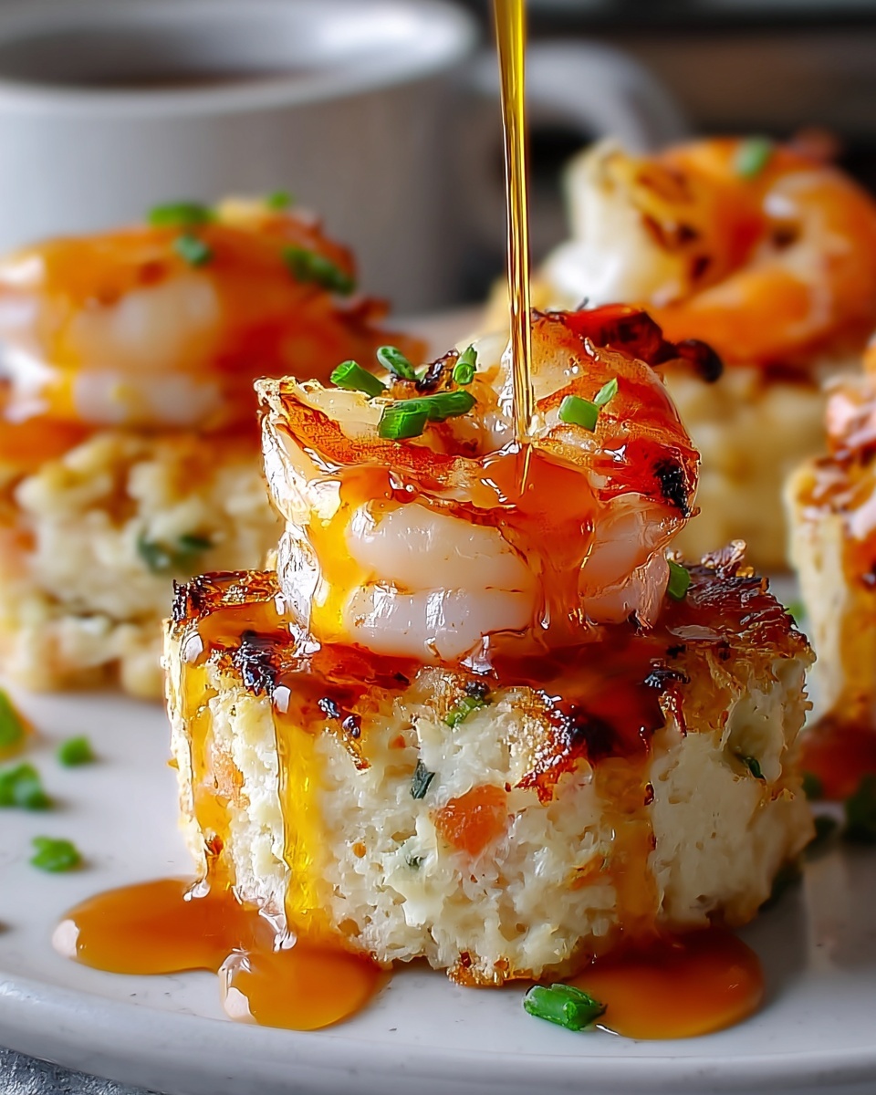 Shrimp and Scallion Grit Cups with Creamy Cheese Center Recipe - Recipe Image